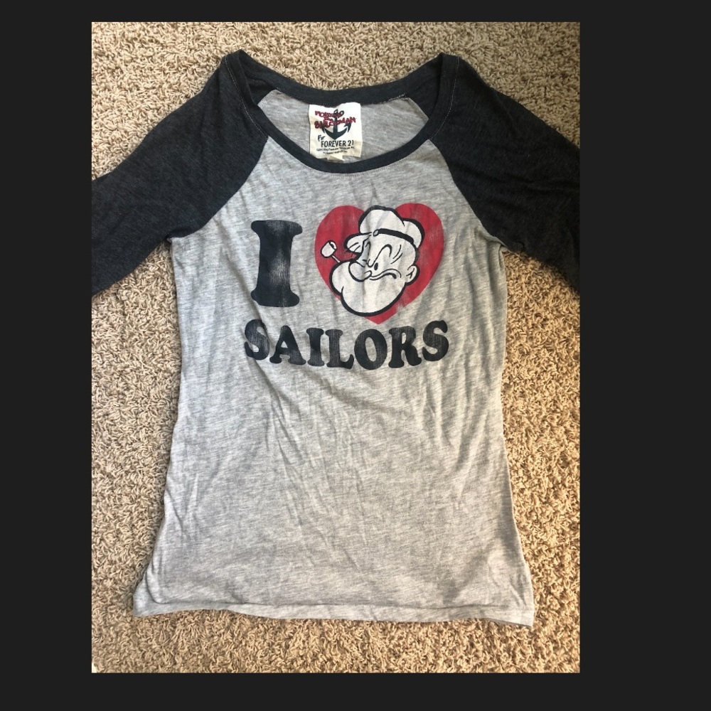 F21 Popeye baseball tea Sz M - Picture 3 of 7